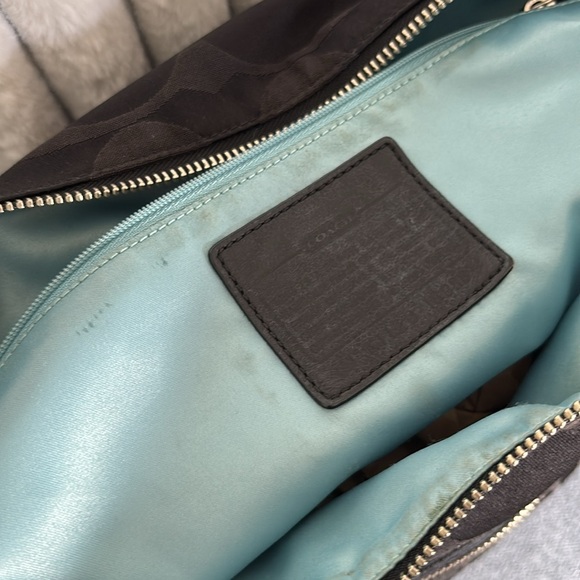 Coach Large Poppy Black Signature Logo Tote Purse Bag 18988 - Picture 13 of 13